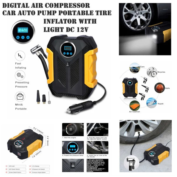 Car Tyre Inflator – Portable Digital Air Pump for Bikes | Velvet Wheels