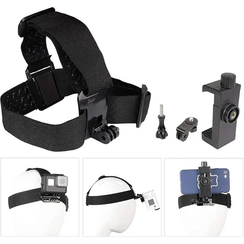6-in-1 Mobile Content Creator Combo Kit | LED Light, Wireless Mic, Selfie Stick, Tripod, Head Mount & Fisheye Lens