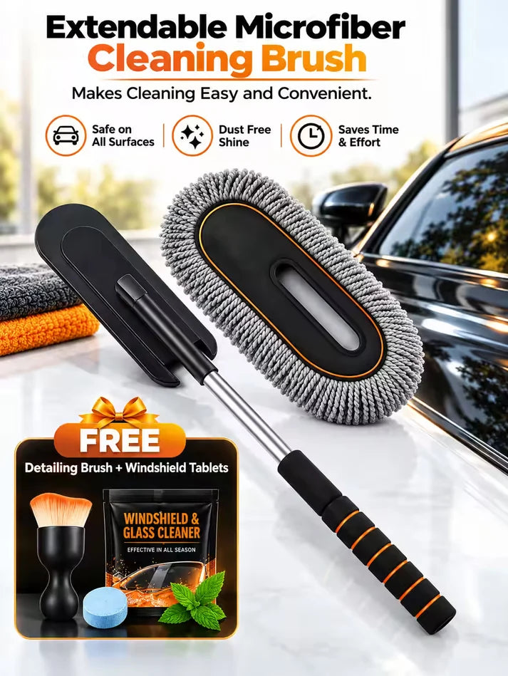 Buy Extendable Microfiber Cleaning Brush (Duster) And Get Car Detailing Brush and Windshield Cleaning Tablets Worth Rs. 599/- FREE!! New Offer