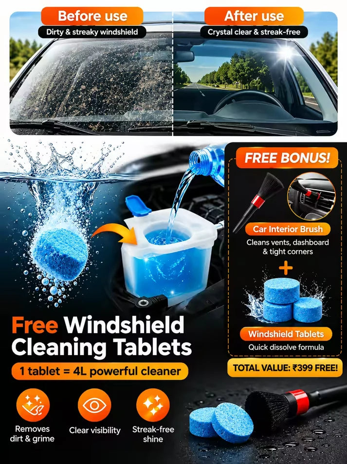 Buy Extendable Microfiber Cleaning Brush (Duster) And Get Car Detailing Brush and Windshield Cleaning Tablets Worth Rs. 599/- FREE!! New Offer
