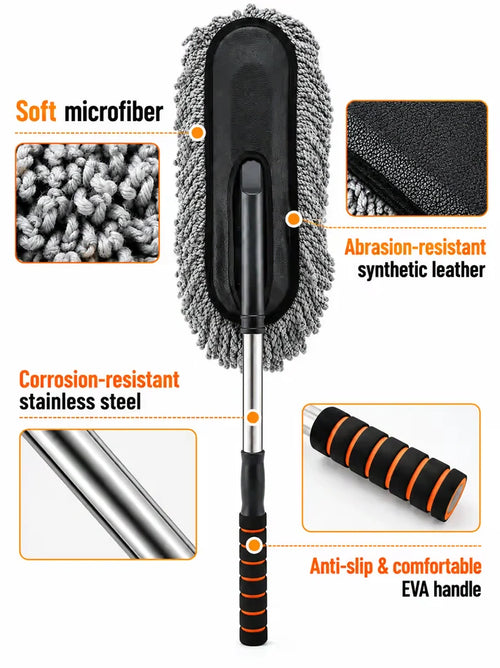 Buy Extendable Microfiber Cleaning Brush (Duster) And Get Car Detailing Brush and Windshield Cleaning Tablets Worth Rs. 599/- FREE!! New Offer
