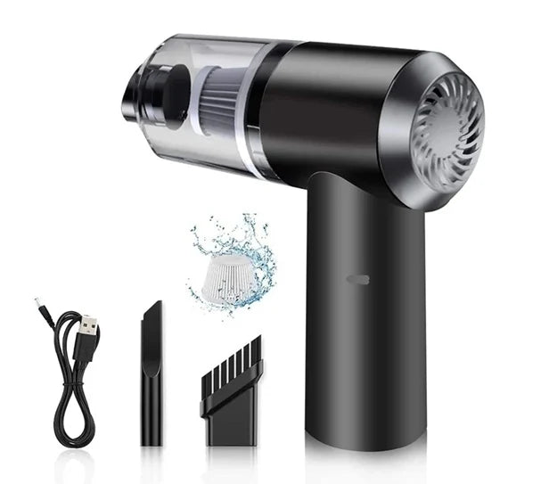 3 in 1 Portable Car Vacuum Cleaner with Blower | USB Rechargeable Wireless Handheld Vacuum for Travel, Camping, and Home | Reusable, Compact, and Powerful!